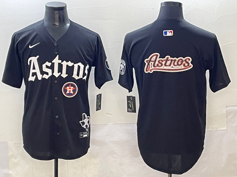 Men Houston Astros blank black MLB Nike 2025 jersey style  25->houston astros->MLB Jersey